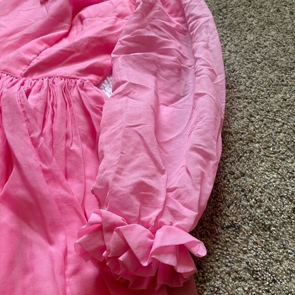 Vintage 60’s Square Dance Dress Swing Handmade Ruffle Pink Prairie Barbiecore - Picture 8 of 16